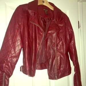 Red leather jacket